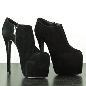 Black Mid Top Platform Heels